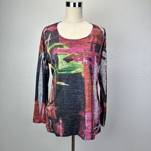 Impulse California Women Multicolor Lightweight Boho Tunic Top Size XL